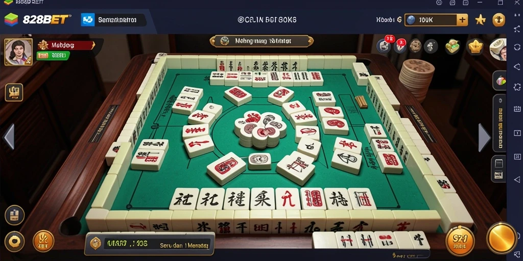 Tampilan gameplay seru dari 828BET dengan permainan Mahjong yang menantang.