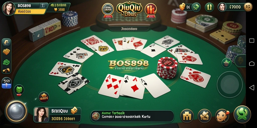 Tampilan gameplay seru permainan QiuQiu di BOS898.
