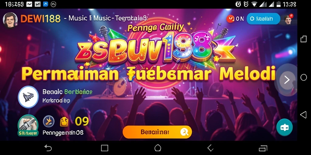 Screenshot menampilkan tampilan permainan dan fitur karaoke DEWI188.
