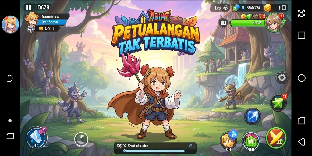 Tampilan utama gameplay <strong>ID678</strong> dengan karakter anime yang penuh aksi.