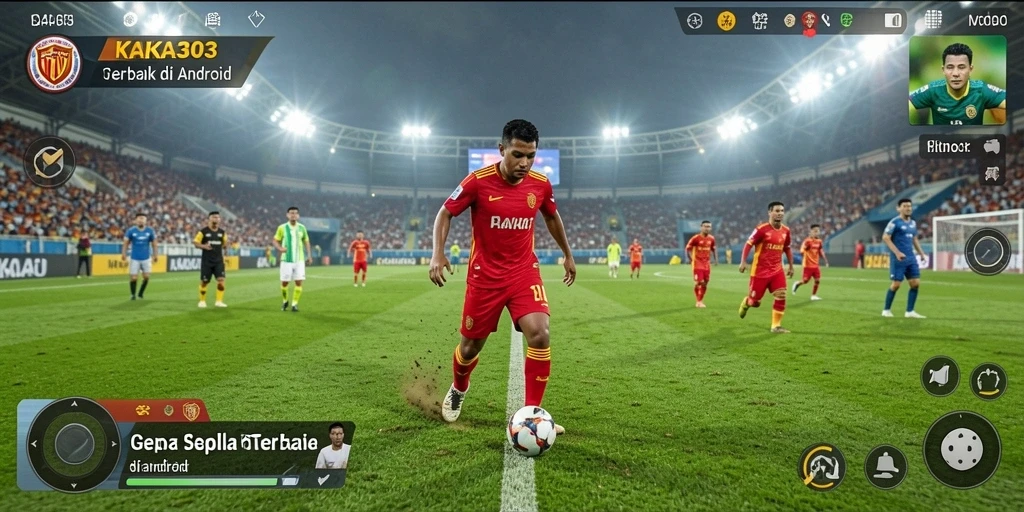 Tampilan gameplay KAKA303 dengan aksi sepak bola yang mendebarkan.