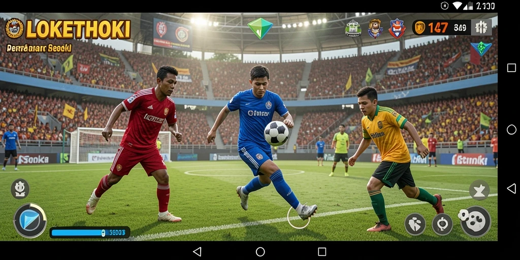 Screenshot gameplay LOKETHOKI yang menampilkan aksi olahraga seru.