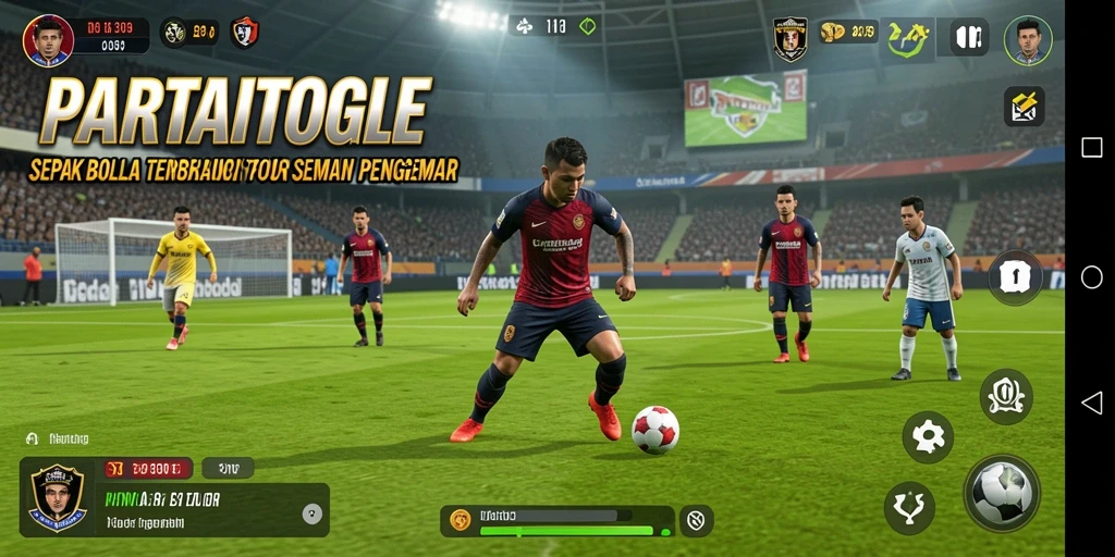 Tampilan gameplay seru di PARTAITOGEL dengan momen-momen sepak bola mendebarkan.