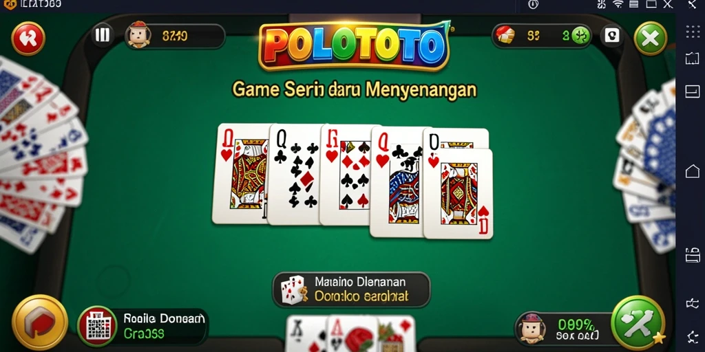 Screenshot gameplay POLOTOTO yang menunjukkan keseruan bermain Domino.