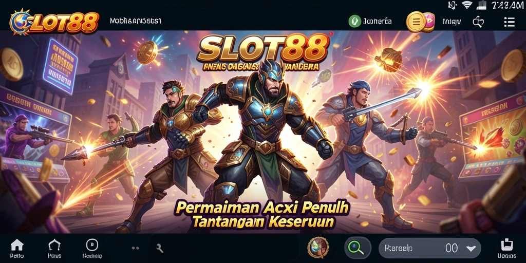 Screenshot menampilkan gameplay action mendebarkan dari SLOT88.