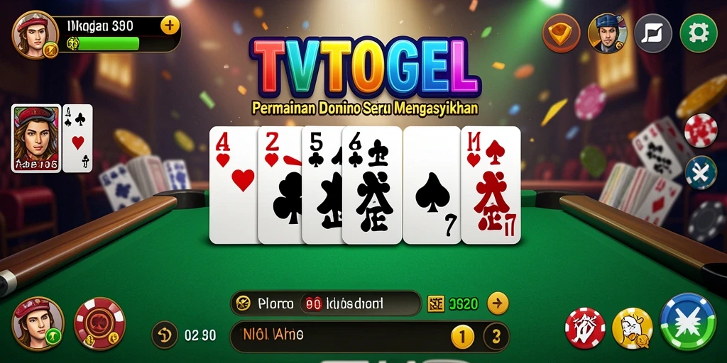 Tampilan gameplay seru dari TVTOGEL di aplikasi Domino.
